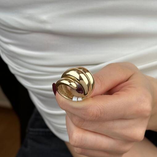 14 Ayar Altın Sarmal Yüzük – Regold Kıvrımlı Tasarım - 5