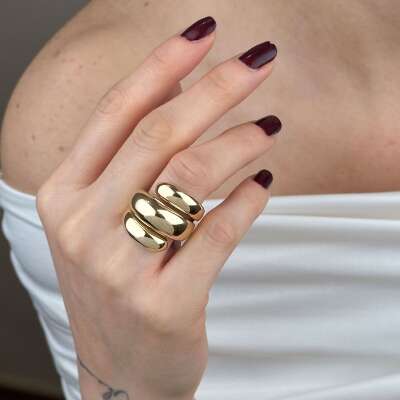 14 Ayar Altın Sarmal Yüzük – Regold Kıvrımlı Tasarım - 3