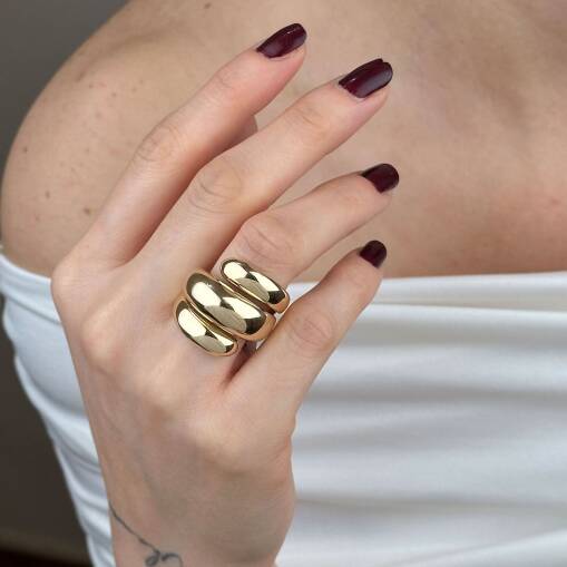 14 Ayar Altın Sarmal Yüzük – Regold Kıvrımlı Tasarım - 3