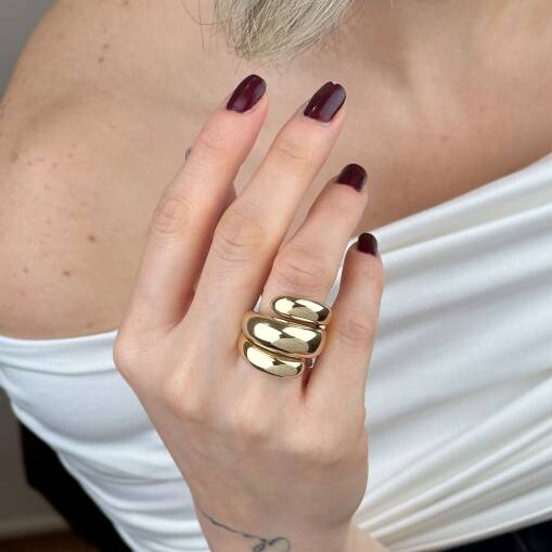 14 Ayar Altın Sarmal Yüzük – Regold Kıvrımlı Tasarım - 4