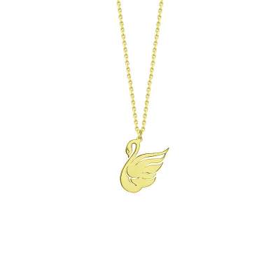 14 Ayar Altın Sevimli Kuğu Kolye - ENGİNGOLD