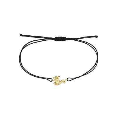 14 Ayar Altın Sevimli Sincap İpli Bileklik - ENGİNGOLD