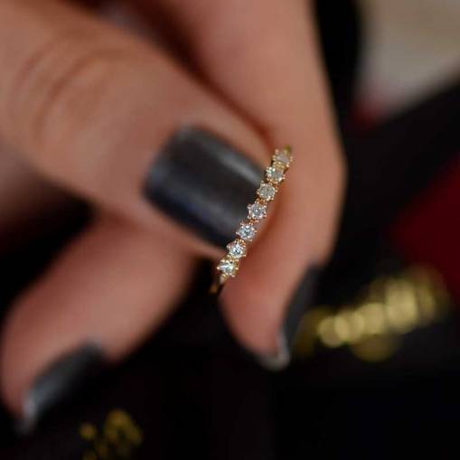 14 Ayar Altın Sırataşlı Yüzük - 1