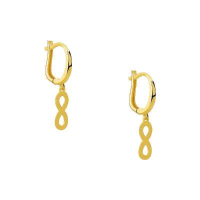 14 Ayar Altın Sonsuzluk Küpe - ENGİNGOLD