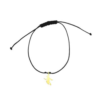 14 Ayar Altın Süpürgeli Cadı İpli Bileklik - ENGİNGOLD