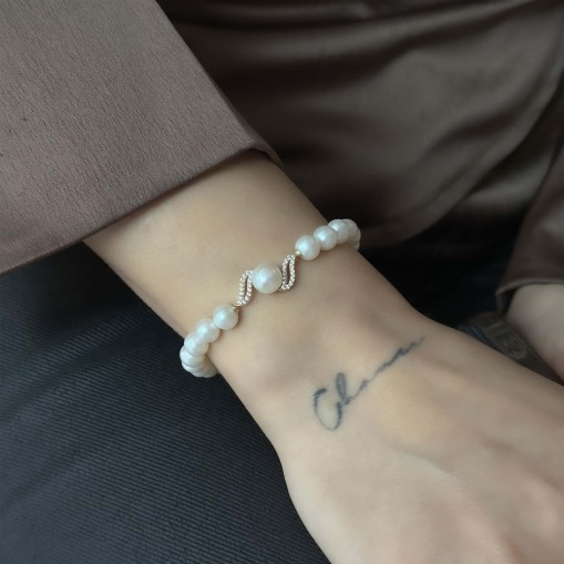 14 Ayar Altın Suyolu Anturaj İnci Bileklik - 4