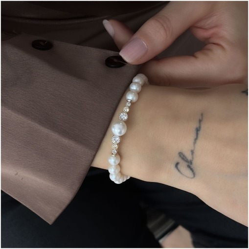 14 Ayar Altın Suyolu İnci Bileklik - 1