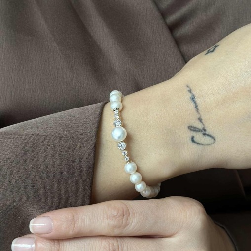14 Ayar Altın Suyolu İnci Bileklik - 3