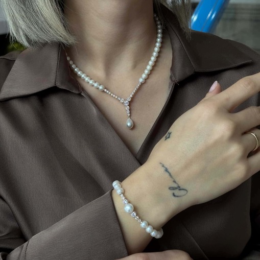 14 Ayar Altın Suyolu İnci Bileklik - 4