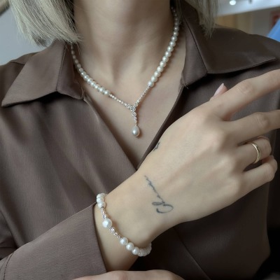 14 Ayar Altın Suyolu İnci Kolye - 4