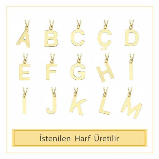 14 Ayar Altın T Harfli Kolye - 3