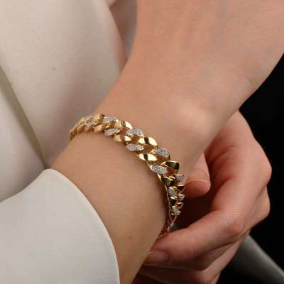 14 Ayar Altın Taşlı Bileklik - ENGİNGOLD RZG