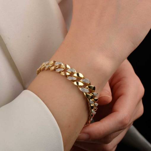 14 Ayar Altın Taşlı Bileklik - 1