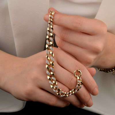 14 Ayar Altın Taşlı Bileklik - 2