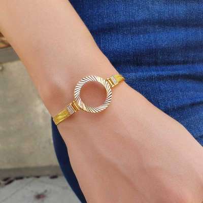 14 Ayar Altın Taşlı Çerçeve Bileklik - 2