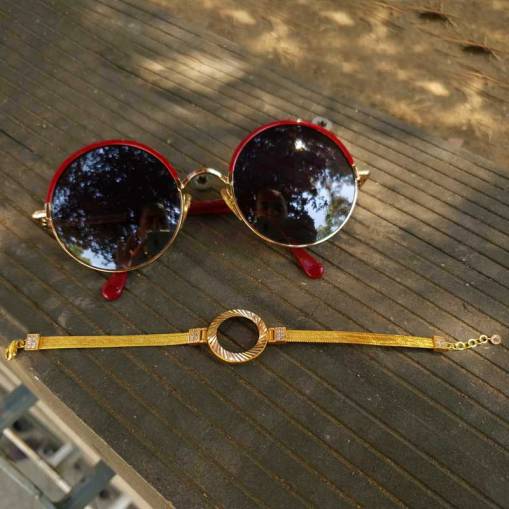 14 Ayar Altın Taşlı Çerçeve Bileklik - 3