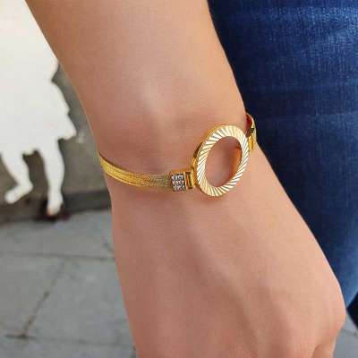 14 Ayar Altın Taşlı Çerçeve Bileklik - ENGİNGOLD KRL