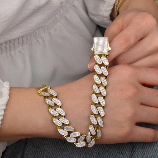 14 Ayar Altın Taşlı Halka Bileklik - 2