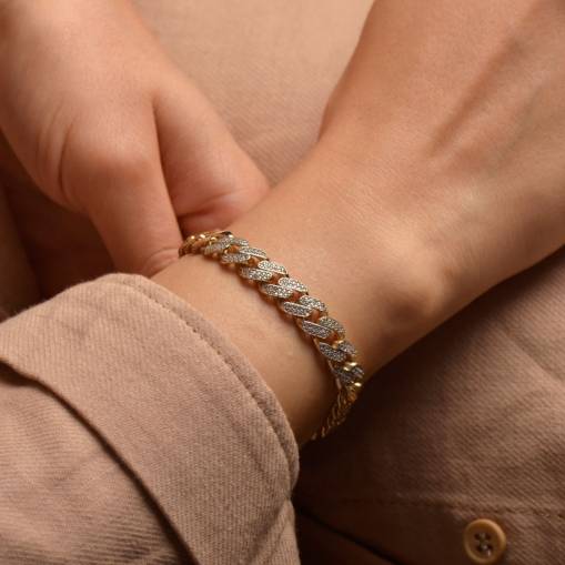 14 Ayar Altın Taşlı Halka Bileklik - 1