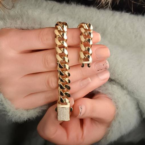 14 Ayar Altın Taşlı Halka Bileklik - 2