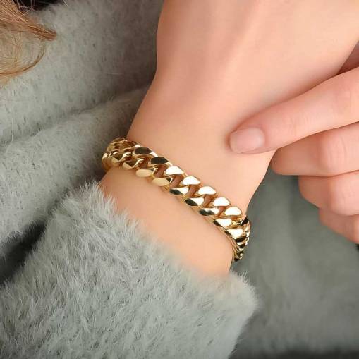 14 Ayar Altın Taşlı Halka Bileklik - 3