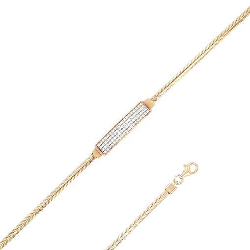 14 Ayar Altın Taşlı İtalyan Bileklik - 1