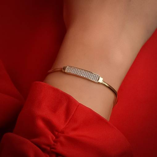 14 Ayar Altın Taşlı İtalyan Bileklik - 2