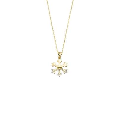 14 Ayar Altın Taşlı KarTanesi Kolye