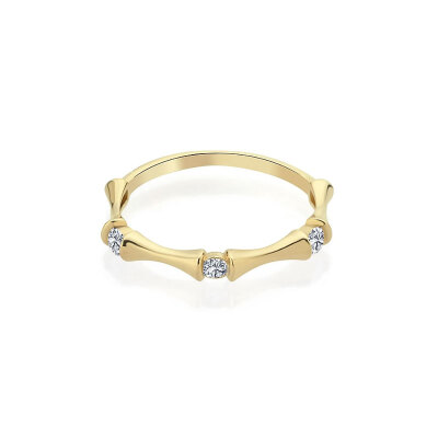 14 Ayar Altın Taşlı Kemik Yüzük - ENGİNGOLD RZG