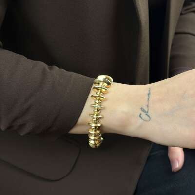 14 Ayar Altın Taşlı Ritim Bileklik - 3