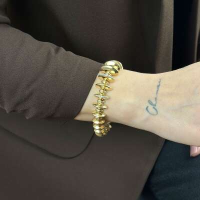 14 Ayar Altın Taşlı Ritim Bileklik - 4