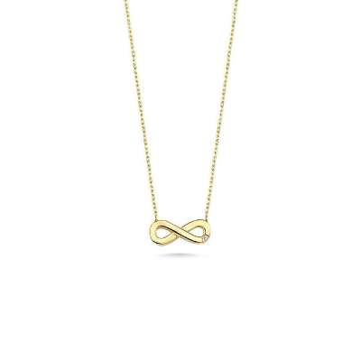 14 Ayar Altın Taşlı Sonsuzluk Kolye - ENGİNGOLD