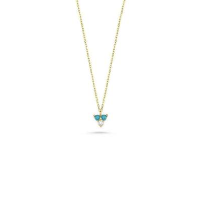 14 Ayar Altın Taşlı Üçgen Kolye - ENGİNGOLD RZG