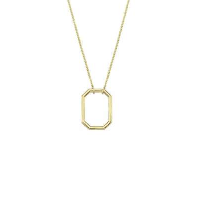 14 Ayar Altın Taşsız Geometrik Kolye - ENGİNGOLD