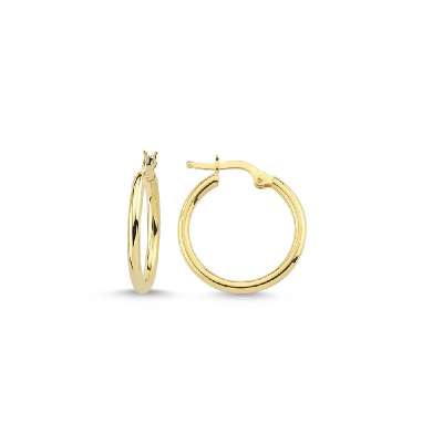 14 Ayar Altın Taşsız Halka Küpe