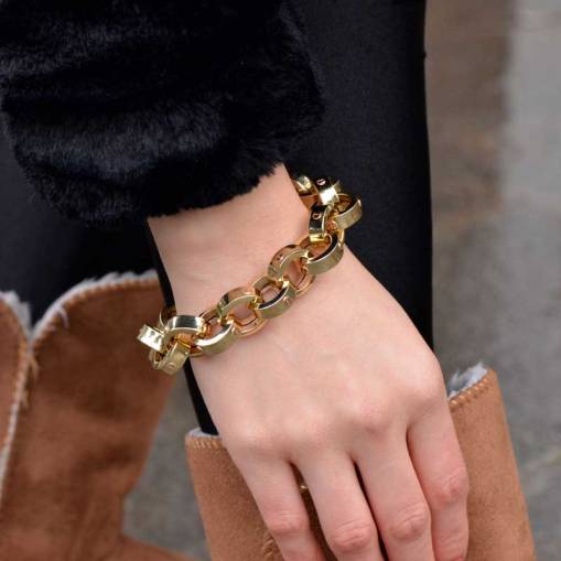 14 Ayar Altın Taşsız Hallow Bileklik - 2