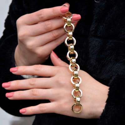 14 Ayar Altın Taşsız Hallow Bileklik - 3