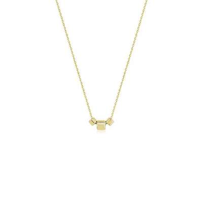 14 Ayar Sade Altın Tria Kolye - ENGİNGOLD