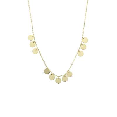 14 Ayar Altın Taşsız Pullu Kolye - ENGİNGOLD