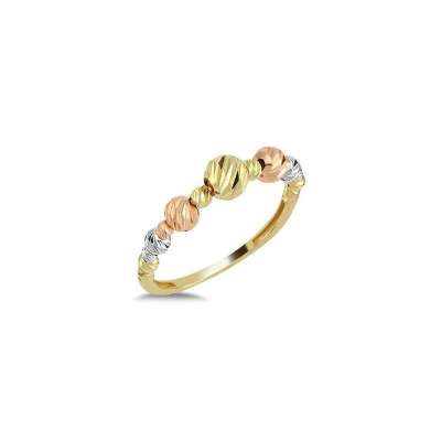 14 Ayar Altın Tek Sıra Dorika Yüzük