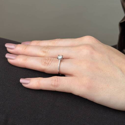 14 Ayar Altın Tektaş Pırlanta Yüzük 0.33 Karat - 6