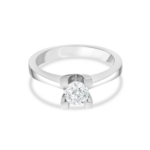 14 Ayar Altın Tektaş Pırlanta Yüzük 0.33 Karat - 9