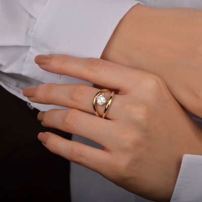 14 Ayar Altın Tektaş Yüzük - ENGİNGOLD ORLV