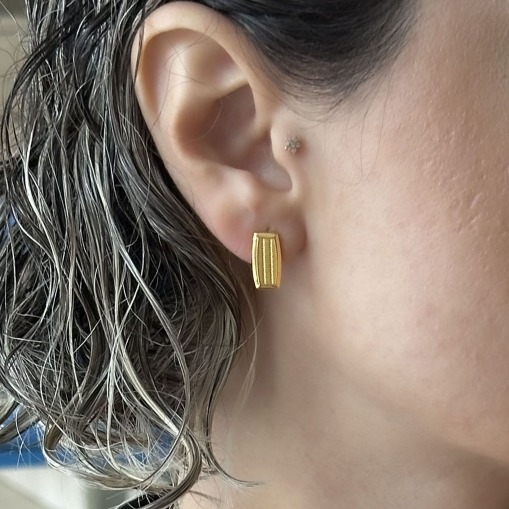 14 Ayar Altın Trabzon Hasır J Küpe - 2