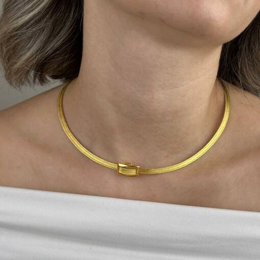 14 Ayar Altın Trabzon Hasır Kolye – İnce Üç Sıra Tasarım - 4