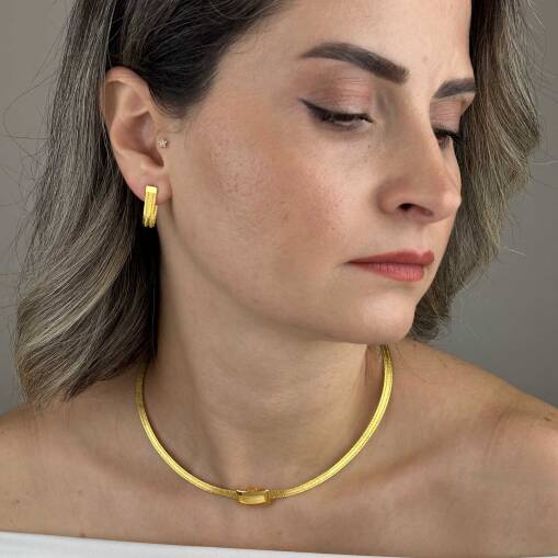 14 Ayar Altın Trabzon Hasır Kolye – İnce Üç Sıra Tasarım - 5