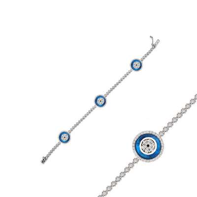 14 Ayar Altın Tria Nazar Boncuklu Bileklik - ENGİNGOLD OKN