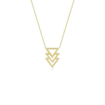 14 Ayar Altın Üçgen Figürlü Kolye - ENGİNGOLD