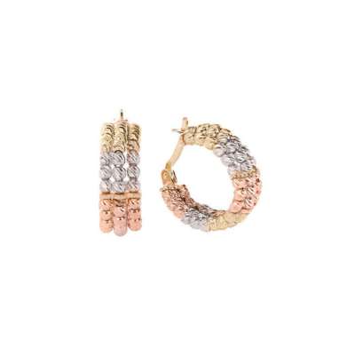 14 Ayar Altın Üçlü Dorika Küpe - ENGİNGOLD EMA