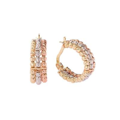 14 Ayar Altın Üçlü Dorika Küpe - ENGİNGOLD ASO